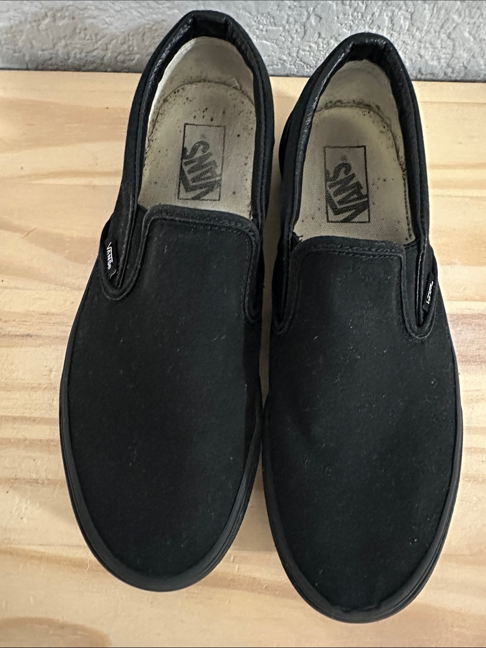 Vans Black Slip-On Canvas Loafers 9